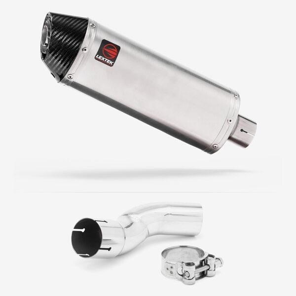 Lextek Brushed Stainless Steel RP2 300mm Exhaust with Link Pipe for Kawasaki Z H2 (20-23)