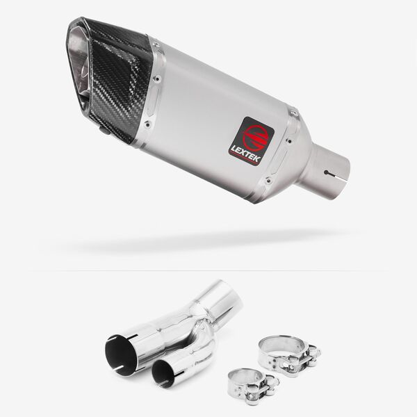 Lextek Matt Stainless Steel SP5 200mm Exhaust with Link Pipe for BMW S1000R 2017-2020