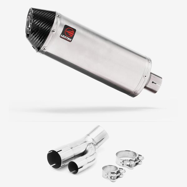 Lextek Brushed Stainless Steel RP2 300mm Exhaust with Link Pipe for BMW S1000R 2017-2020