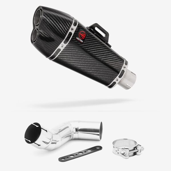 Lextek Carbon Fibre XP13C 210mm Exhaust with Link Pipe for Kawasaki Ninja 1000/1100 SX