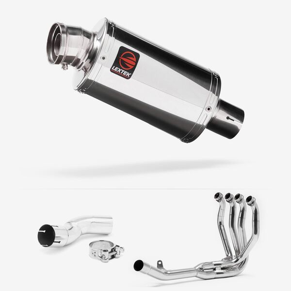 Lextek Polished Stainless Steel OP4 200mm Exhaust System for Kawasaki Z H2 (20-24)