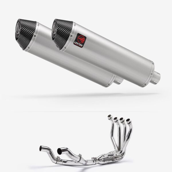 Lextek Brushed Stainless Steel RP1 400mm Twin Exhaust System for Kawasaki Ninja 1000SX 20-