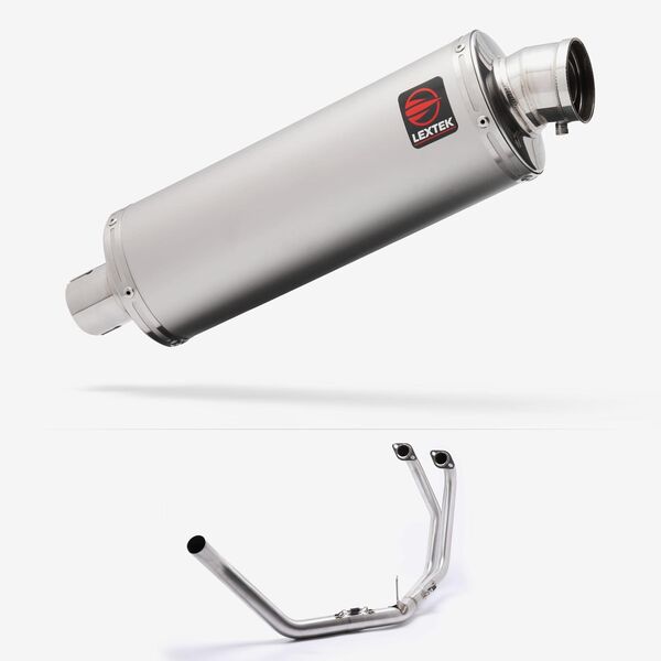 Lextek Matt Stainless Steel OP1 350mm Left Hand Racing Exhaust System for Honda CB500 (93-03)