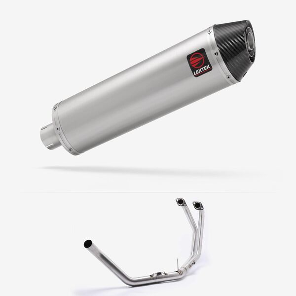 Lextek Brushed Stainless Steel RP1 400mm Left Hand Racing Exhaust System for Honda CB500 (93-03)