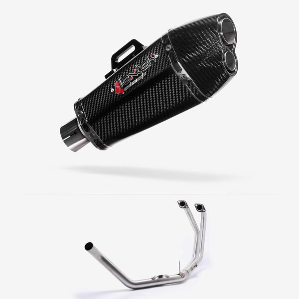 Lextek Carbon Fibre XP13C 210mm Left Hand Racing Exhaust System for Honda CB500 (93-03)