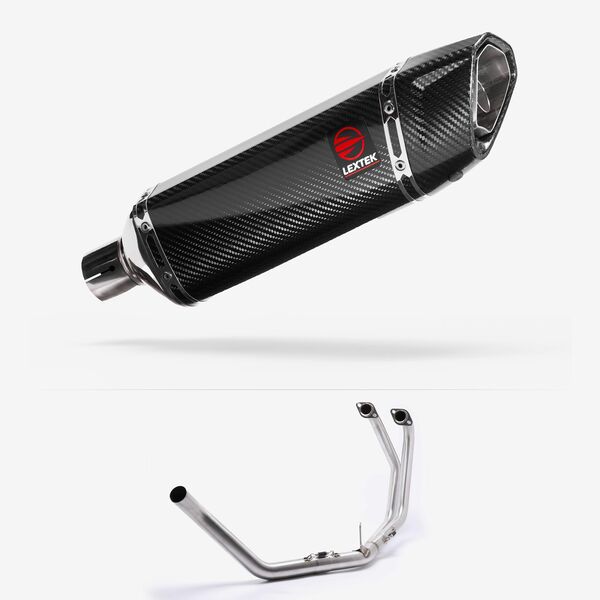 Lextek Carbon Fibre SP9C 300mm Left Hand Racing Exhaust System for Honda CB500 (93-03)