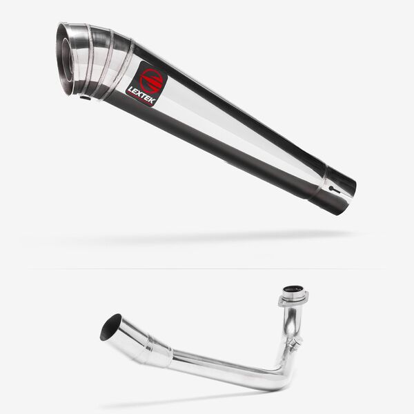 Lextek Polished Stainless Steel MP4 300mm Exhaust System for Lexmoto Pegasus 300