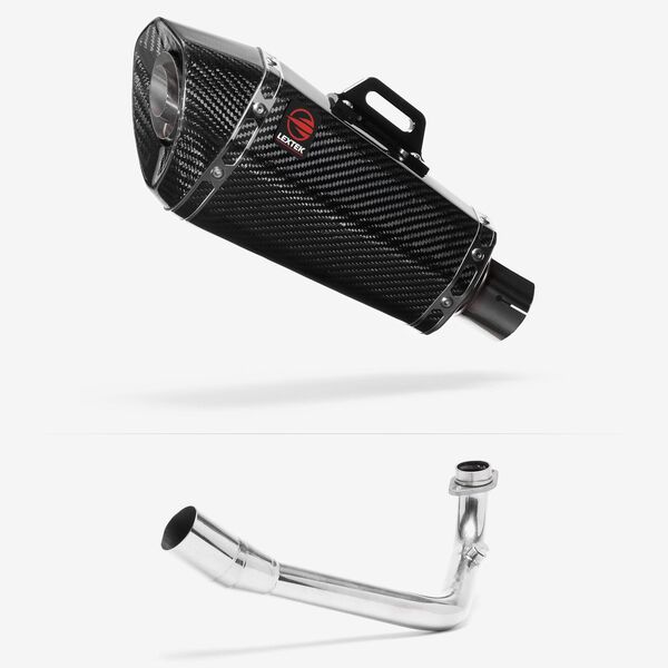 Lextek Carbon Fibre XP8C 210mm Exhaust System for Lexmoto Pegasus 300