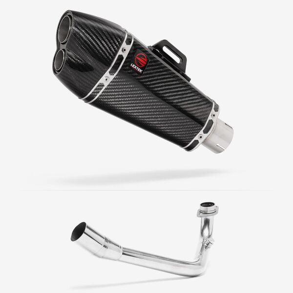 Lextek Carbon Fibre XP13C 210mm Exhaust System for Lexmoto Pegasus 300