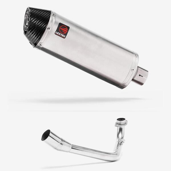 Lextek Brushed Stainless Steel RP2 300mm Exhaust System for Lexmoto Pegasus 300