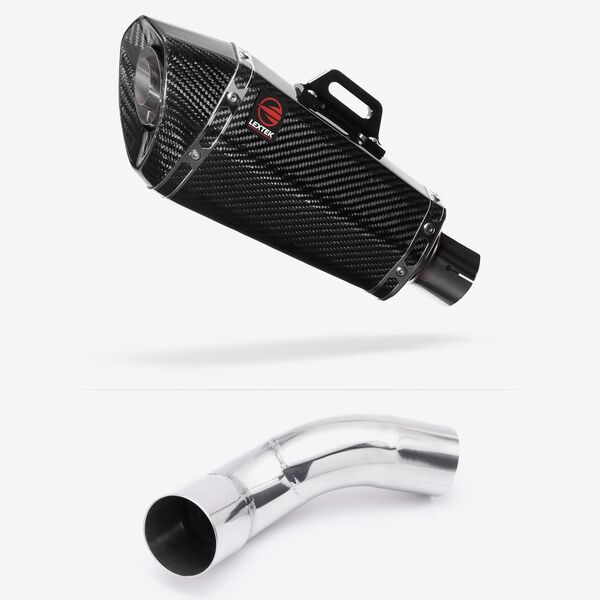 Lextek Carbon Fibre XP8C 210mm Exhaust with Link Pipe for Kawasaki Z900 (20-23)