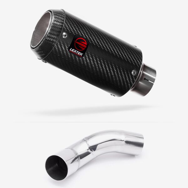 Lextek Carbon Fibre CP8C 150mm Exhaust with Link Pipe for Kawasaki Z900 (20-23)