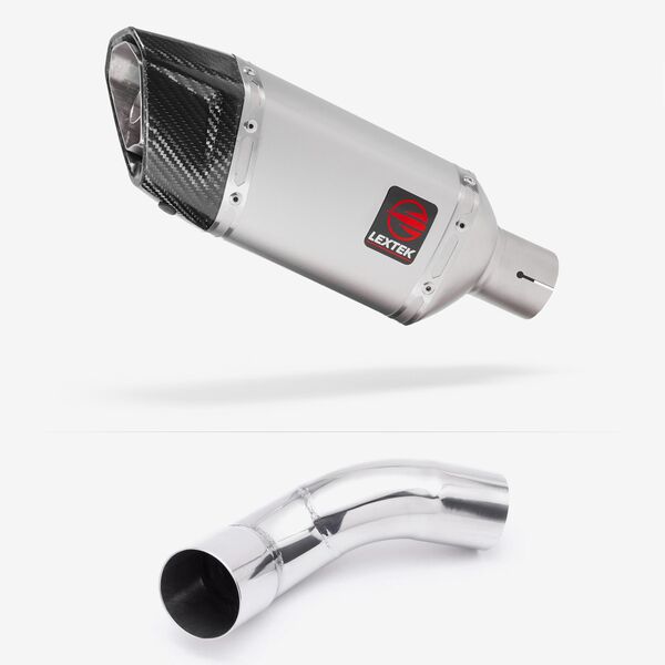 Lextek Matt Stainless Steel SP5 200mm Exhaust with Link Pipe for Kawasaki Z900 (20-23)