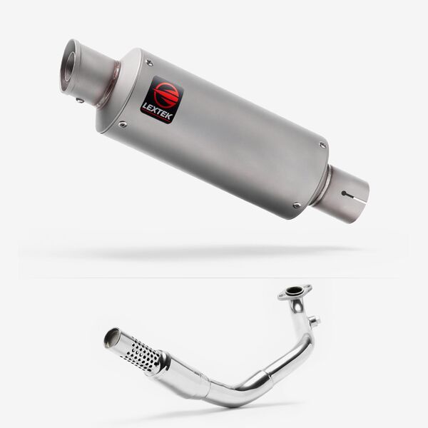 Lextek Matt Stainless Steel GP1 240mm Exhaust System for Lexmoto Enigma 125