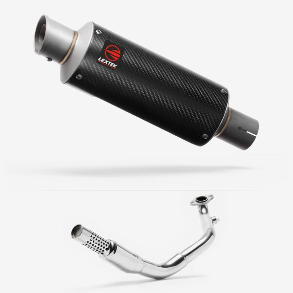 Lextek Carbon Fibre GP8C 240mm Exhaust System for Lexmoto Enigma 125