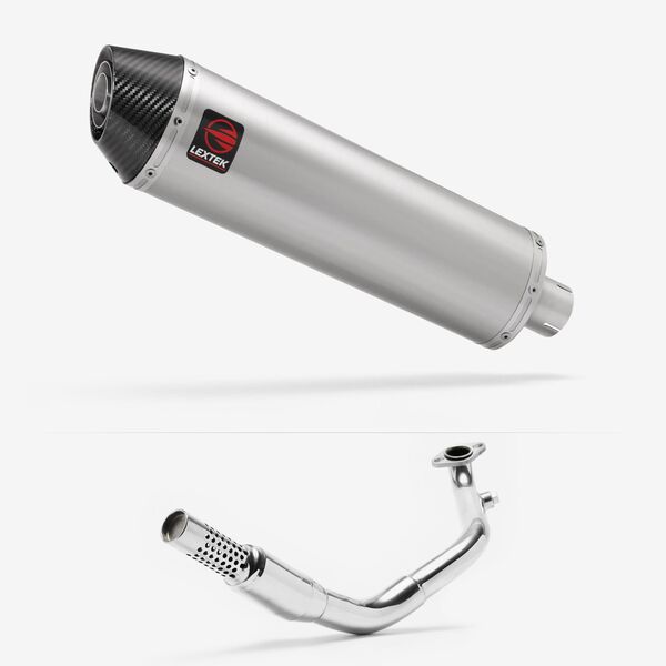 Lextek Brushed Stainless Steel RP1 400mm Exhaust System for Lexmoto Enigma 125