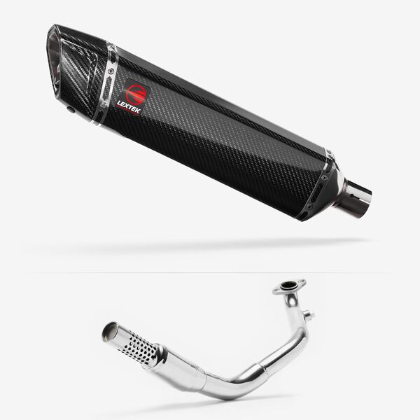 Lextek Carbon Fibre SP7C 400mm Exhaust System for Lexmoto Enigma 125