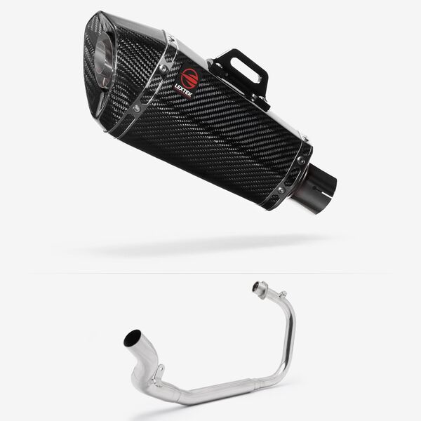 Lextek Carbon Fibre XP8C 210mm Exhaust System for Lexmoto LXR 125