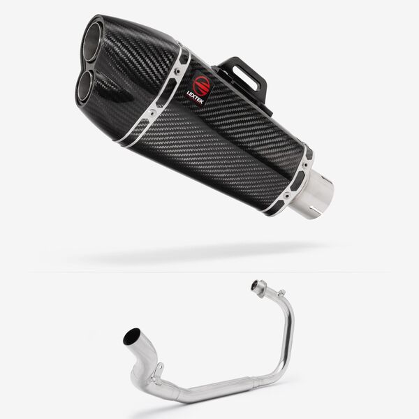 Lextek Carbon Fibre XP13C 210mm Exhaust System for Lexmoto LXR 125