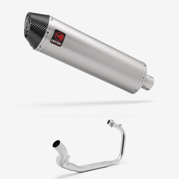 Lextek Brushed Stainless Steel RP1 400mm Exhaust System for Lexmoto LXR 125