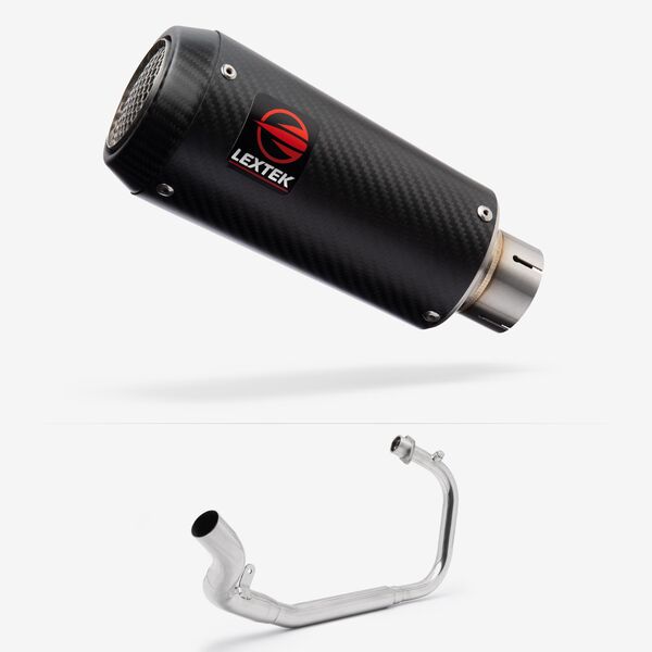 Lextek Carbon Fibre CP9C 180mm Exhaust System for Lexmoto LXR 125