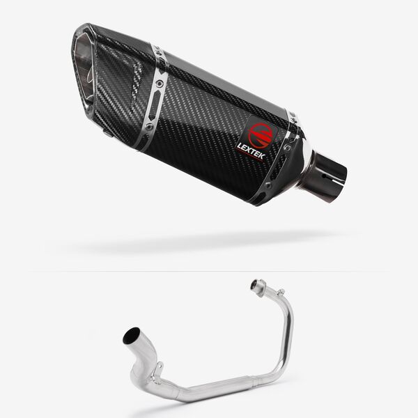 Lextek Carbon Fibre SP11C 200mm Exhaust System for Lexmoto LXR 125