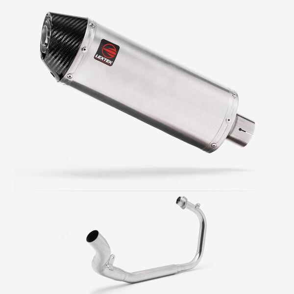 Lextek Brushed Stainless Steel RP2 300mm Exhaust System for Lexmoto LXR 125
