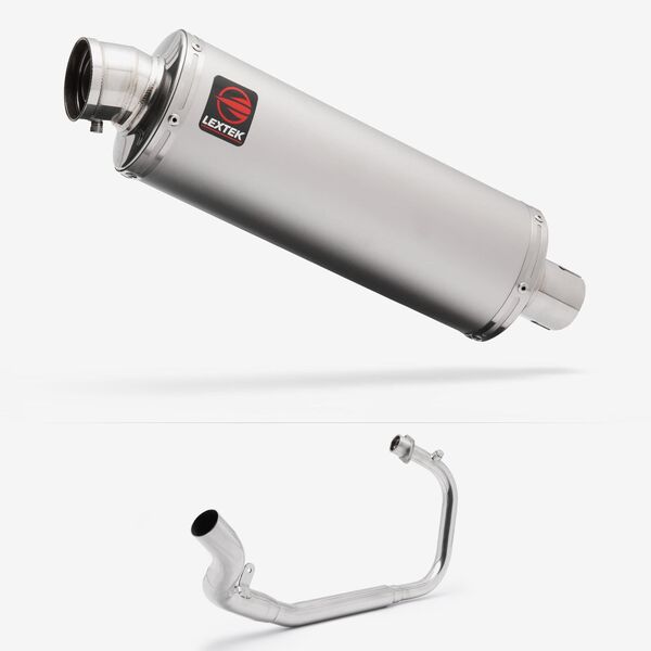 Lextek Matt Stainless Steel OP1 350mm Exhaust System for Lexmoto LXR 125