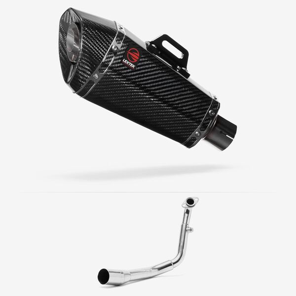 Lextek Carbon Fibre XP8C 210mm Exhaust System for Lexmoto Titan Euro 5 (2021-)