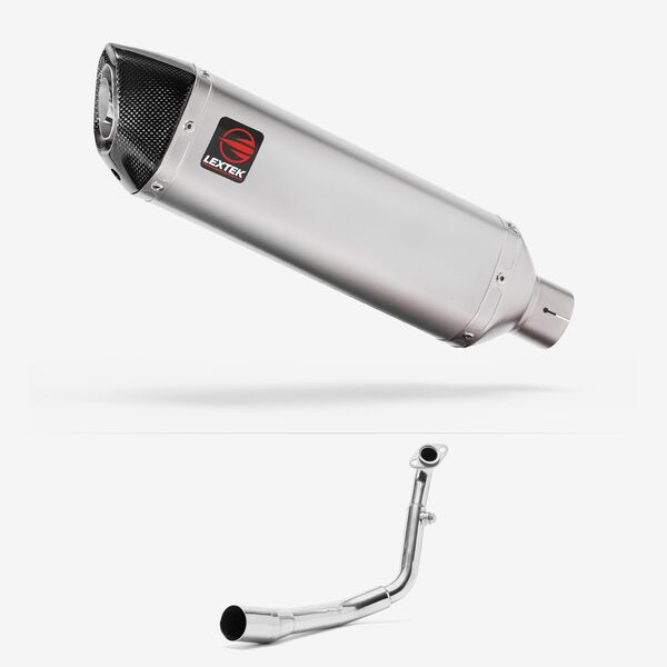 Lextek Matt Stainless Steel VP1 300mm Exhaust System for Lexmoto Titan Euro 5 (2021-)
