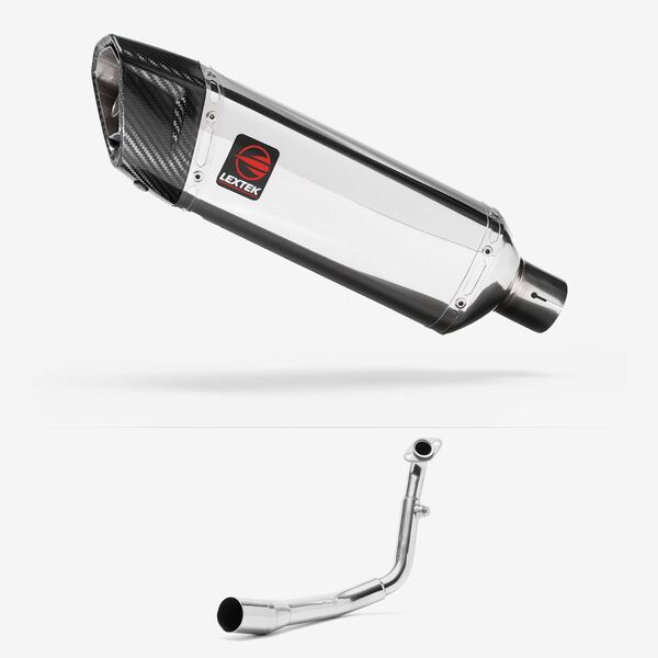 Lextek Polished Stainless Steel SP4 300mm Exhaust System for Lexmoto Titan Euro 5 (2021-)