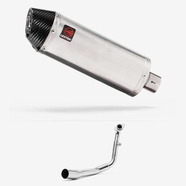 Lextek Brushed Stainless Steel RP2 300mm Exhaust System for Lexmoto Titan Euro 5 (2021-)