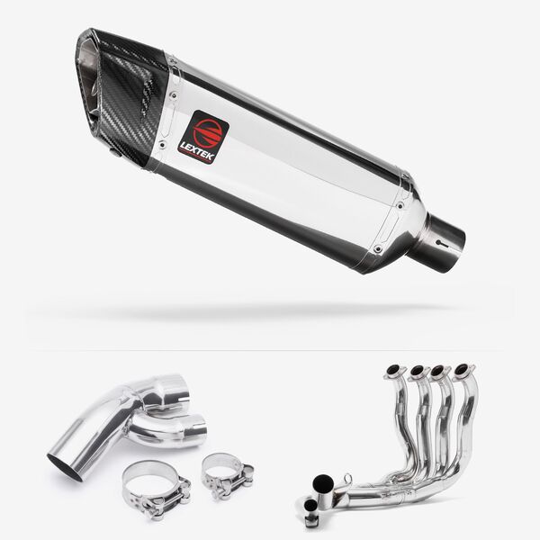 Lextek Polished Stainless Steel SP4 300mm Exhaust System for BMW S1000XR (15-19)