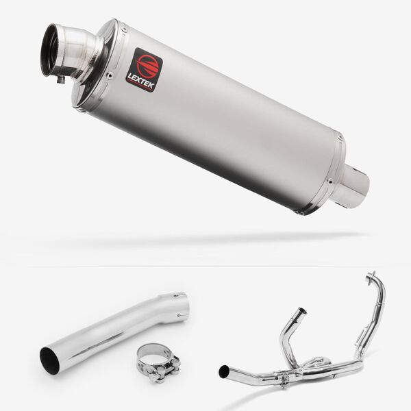 Lextek Matt Stainless Steel OP1 350mm Exhaust System for Suzuki SV650 (99-02)