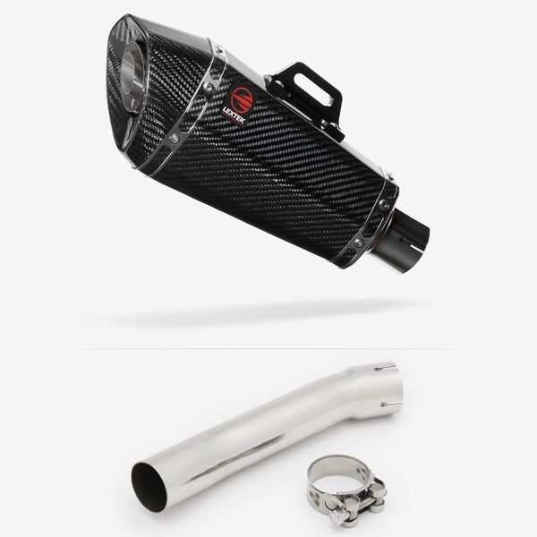 Lextek Carbon Fibre XP8C 210mm Exhaust with Link Pipe for Suzuki SV650 (99-02)