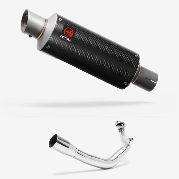Lextek Carbon Fibre GP8C 240mm Exhaust System for Lexmoto Chieftain / Apollo