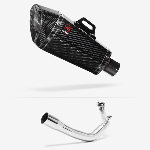 Lextek Carbon Fibre XP8C 210mm Exhaust System for Lexmoto Chieftain / Apollo