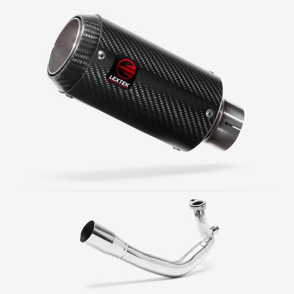 Lextek Carbon Fibre CP8C 150mm Exhaust System for Lexmoto Chieftain / Apollo