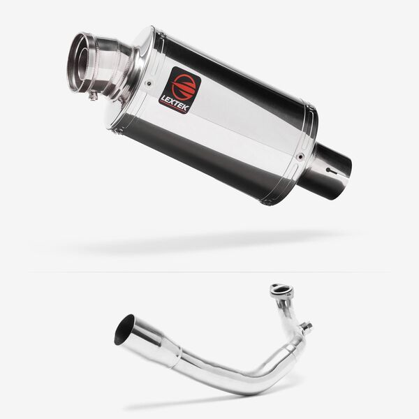Lextek Polished Stainless Steel OP4 200mm Exhaust System for Lexmoto Chieftain / Apollo