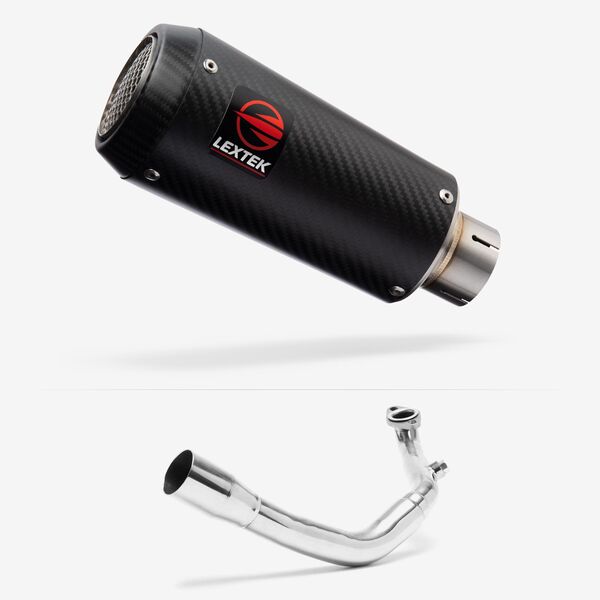 Lextek Carbon Fibre CP9C 180mm Exhaust System for Lexmoto Chieftain / Apollo