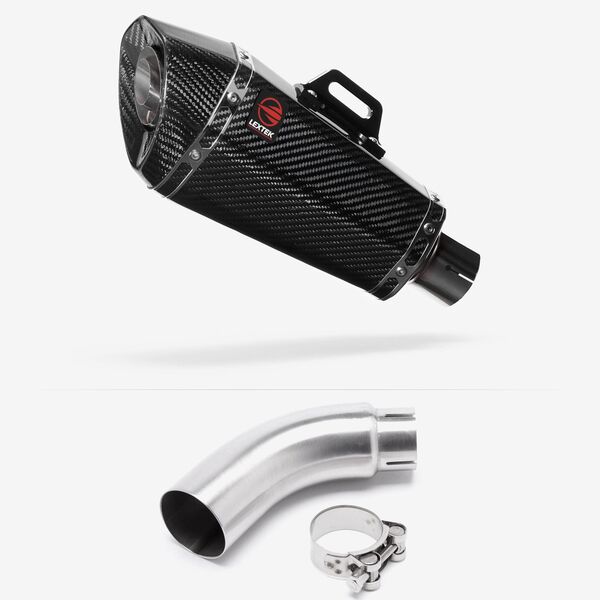 Lextek Carbon Fibre XP8C 210mm Exhaust with Link Pipe for Yamaha MT-03 (16-22)