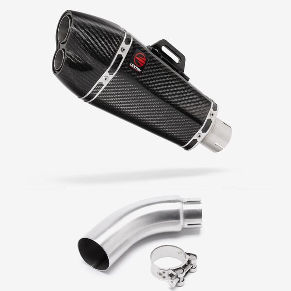 Lextek Carbon Fibre XP13C 210mm Exhaust with Link Pipe for Yamaha MT-03 (16-22)