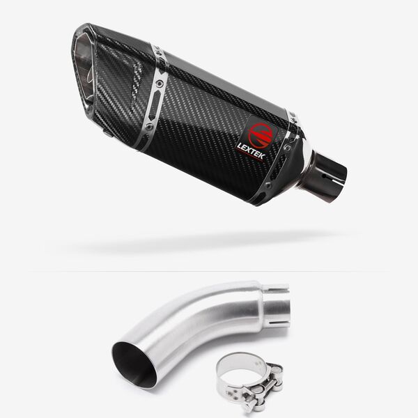 Lextek Carbon Fibre SP11C 200mm Exhaust with Link Pipe for Yamaha MT-03 (16-22)