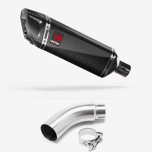 Lextek Carbon Fibre SP9C 300mm Exhaust with Link Pipe for Yamaha MT-03 (16-22)