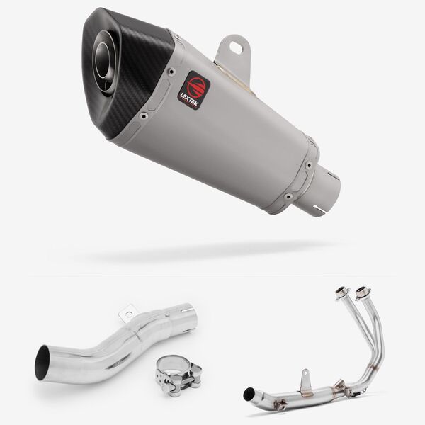 Lextek Matt Stainless Steel XP10 210mm Exhaust System for Honda CB500X (17-22) & CB500F (16-22)