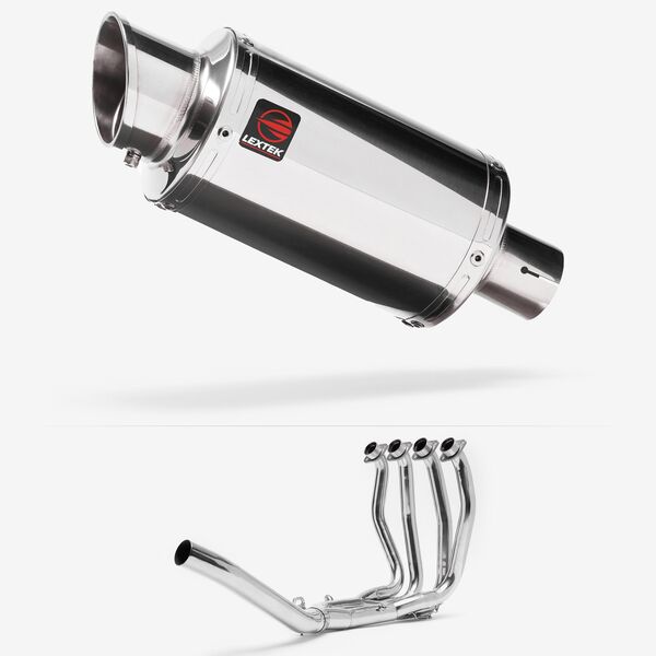 Lextek Polished Stainless Steel YP4 Exhaust System 200mm for Suzuki GSX 1300 R Hayabusa (21-24)