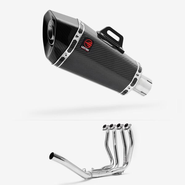 Lextek Carbon Fibre XP8C 210mm Exhaust System for Suzuki GSX 1300 R Hayabusa (21-24) Single Sided