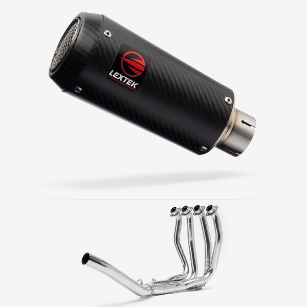 Lextek Carbon Fibre CP9C 180mm Exhaust System for Suzuki GSX 1300 R Hayabusa (21-24) Single Sided