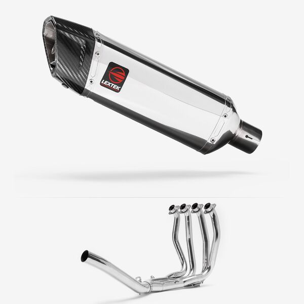 Lextek Polished Stainless Steel SP4 300mm Exhaust System for Suzuki GSX 1300 R Hayabusa (21-24)