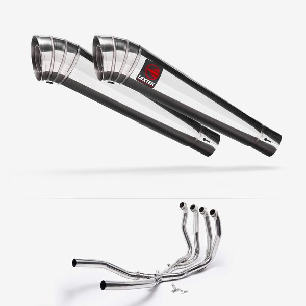 Lextek Polished Stainless Steel MP4 300mm Exhaust System for Suzuki GSX 1300 R Hayabusa (21-24)